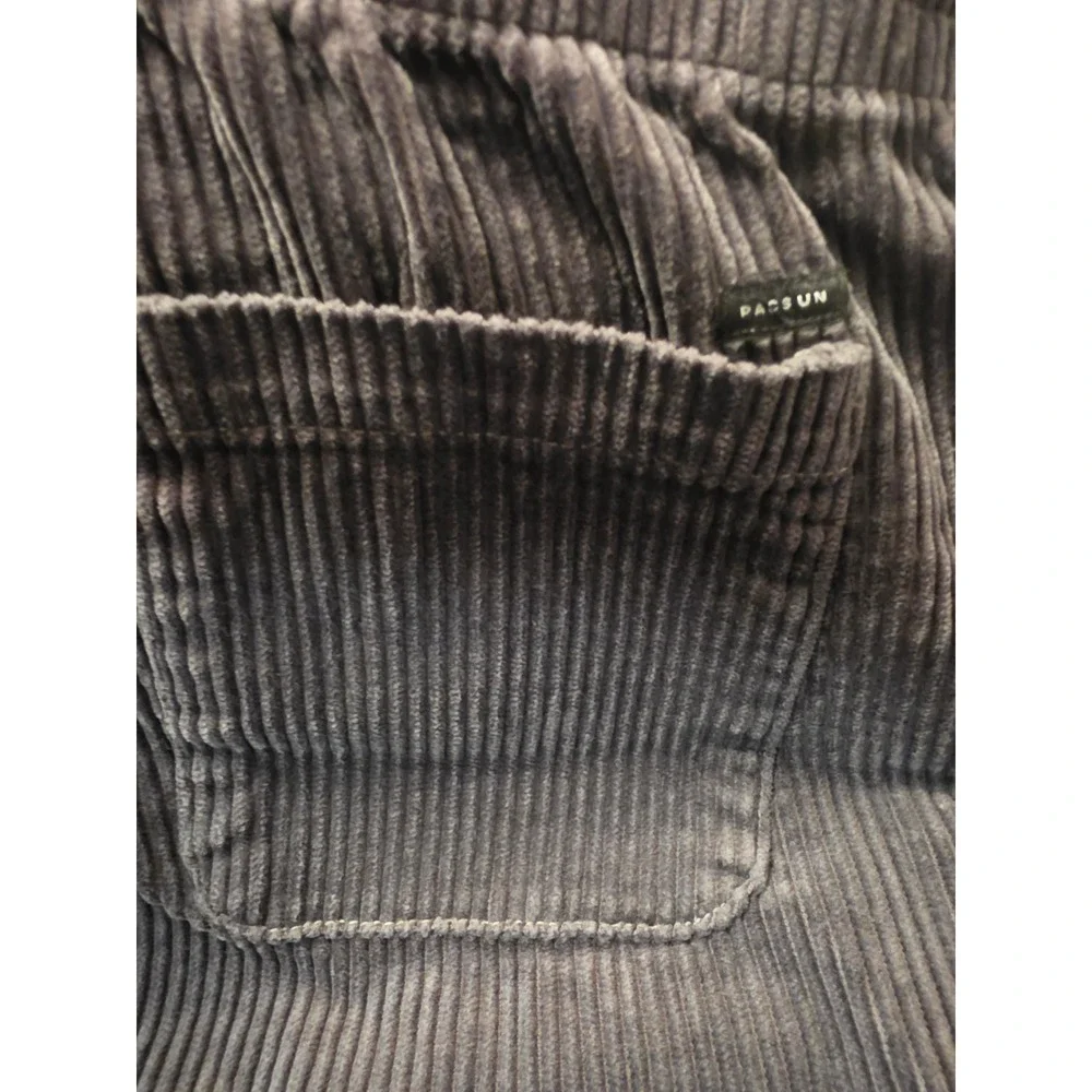 PacSun Volley Corduroy Shorts Mens Large Dark Gray Charcoal Drawstring Relaxed